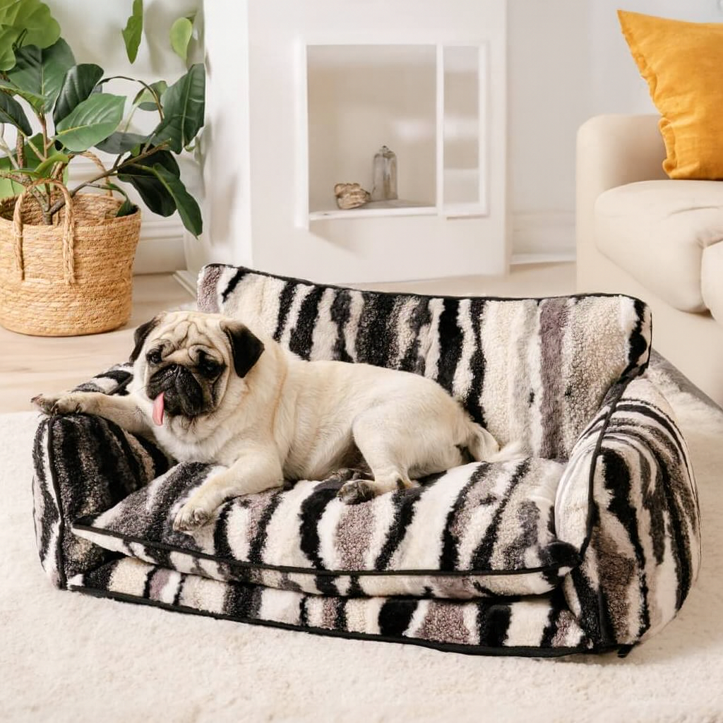 Zebra Stripe Plush Sofa Bed