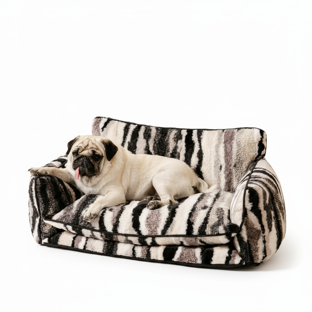 Zebra Stripe Plush Sofa Bed
