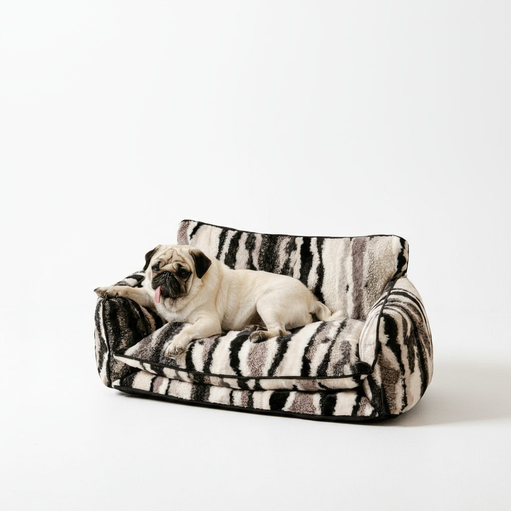 Zebra Stripe Plush Sofa Bed