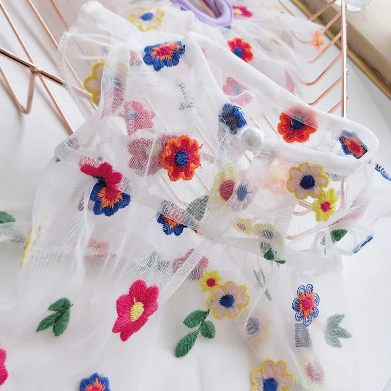 Floral Sheer Embroidered Dress