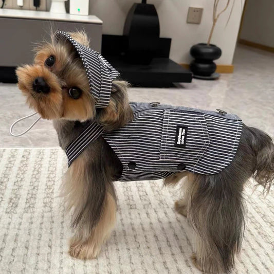 The Pinstripe Pup Vest + Hat Set