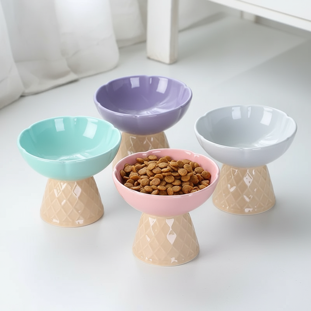 Ice Cream Shape Ceramic Pet Bowl