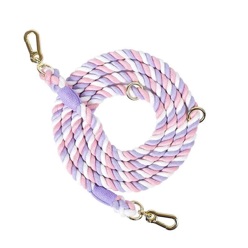 Handmade Rainbow Rope Leash