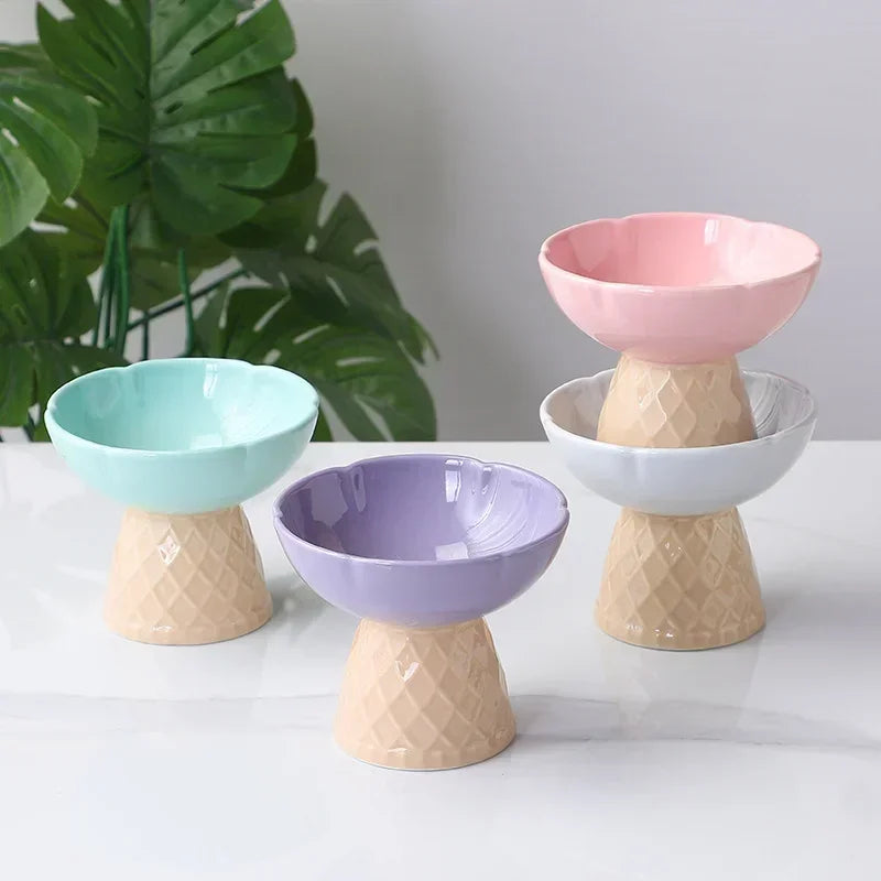 Ice Cream Shape Ceramic Pet Bowl