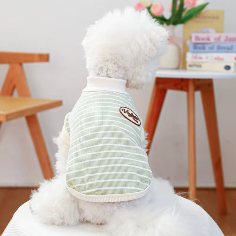 Retro Striped Dog Tee