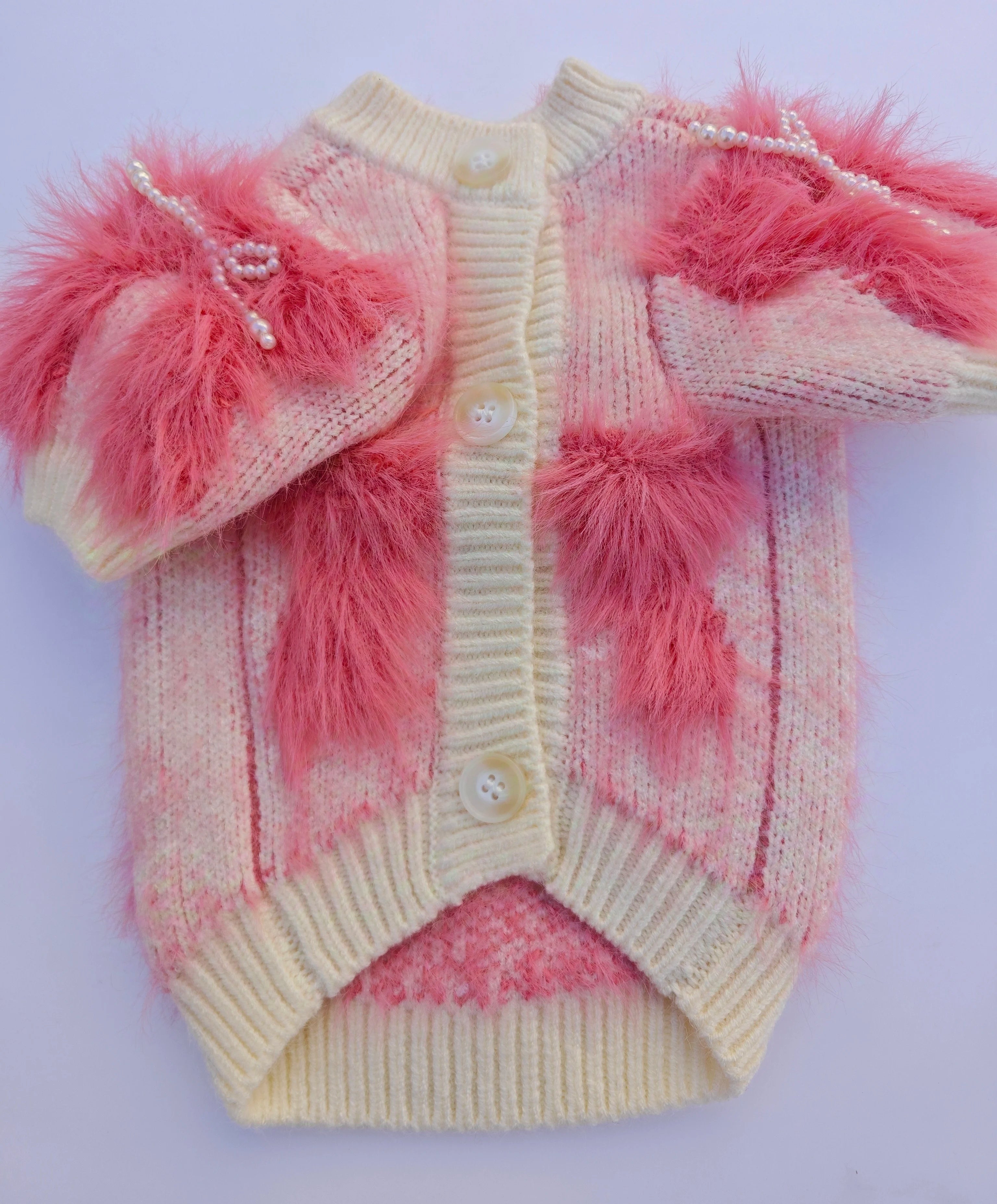 Fluffy Bow Dog Sweater