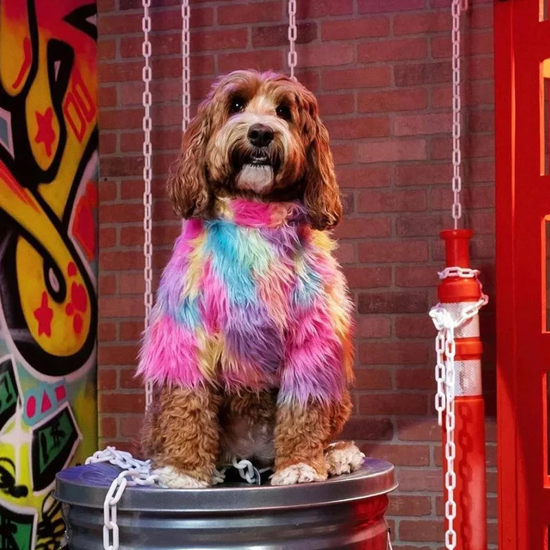 Rainbow Fuzzy Party Sweater