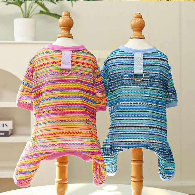 Striped Summer Dog Jumpsuit