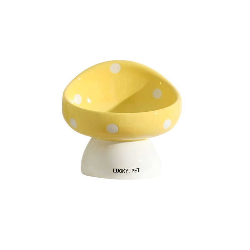Lucky Pet Mushroom Ceramic Pet Bowl