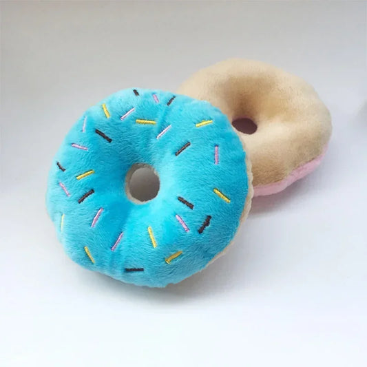 Plush Donut Dog Toy