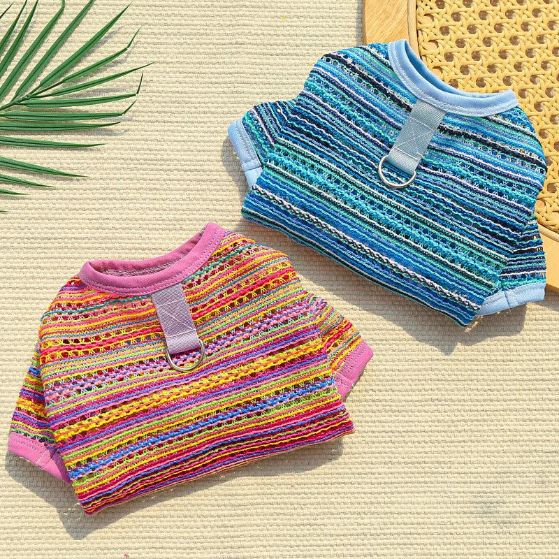 Striped Summer Dog Jumpsuit