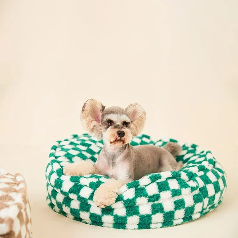 Soft Plush Checkerboard Bed