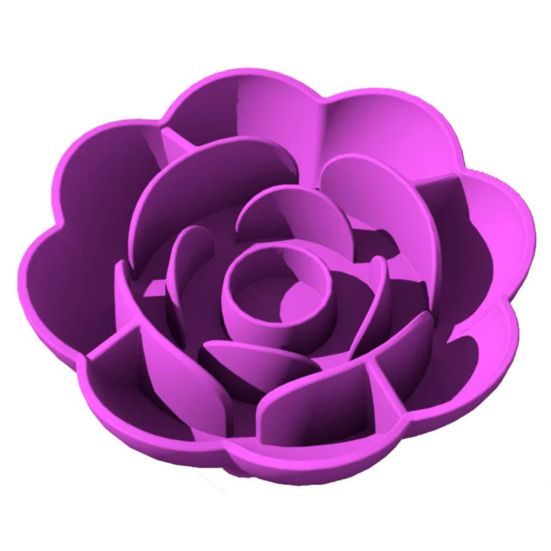Rose-Shaped Silicone Slow Feeder Bowl