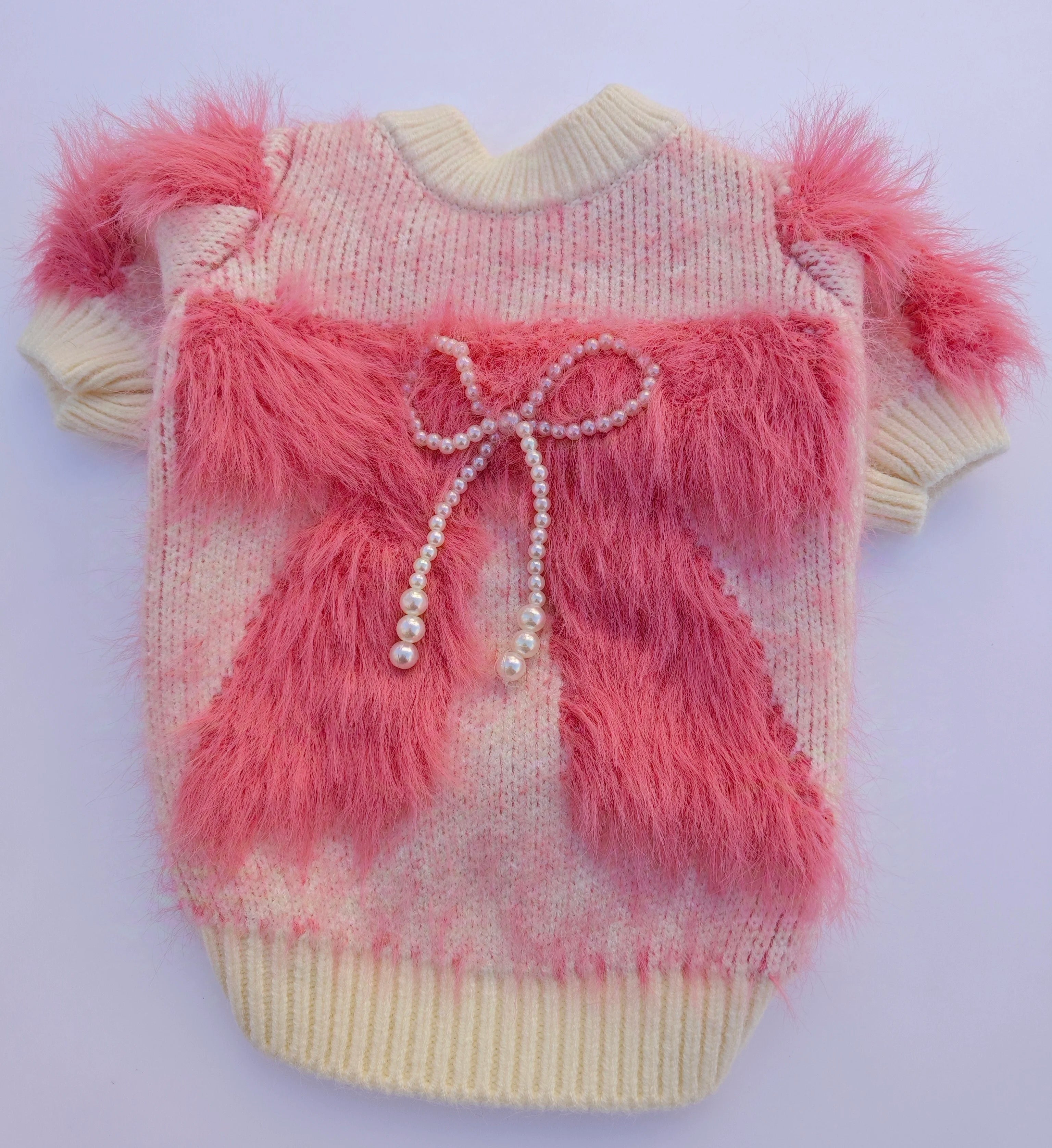 Fluffy Bow Dog Sweater