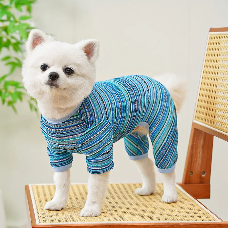 Striped Summer Dog Jumpsuit
