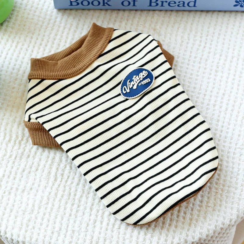 Retro Striped Dog Tee