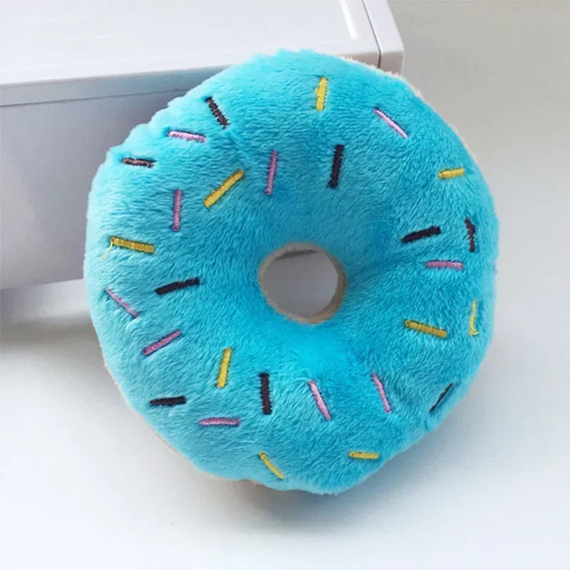 Plush Donut Dog Toy