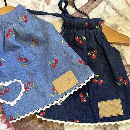 The Cherry Picnic Denim Dress