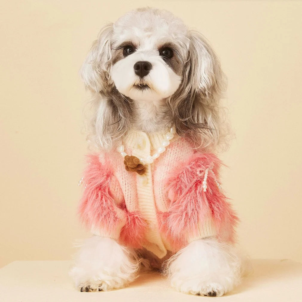 Fluffy Bow Dog Sweater