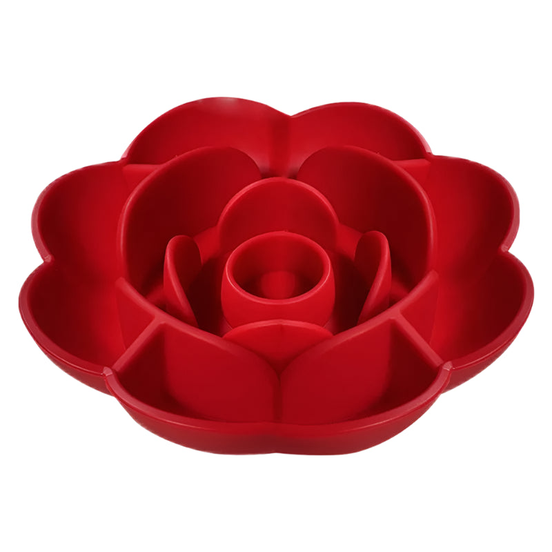 Rose-Shaped Silicone Slow Feeder Bowl