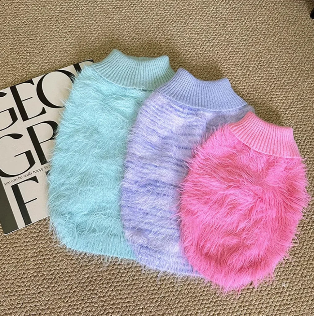 Cozy Fuzzy Turtleneck Dog Sweater