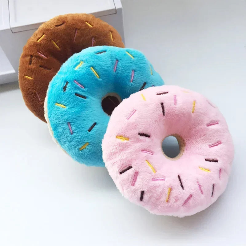 Plush Donut Dog Toy
