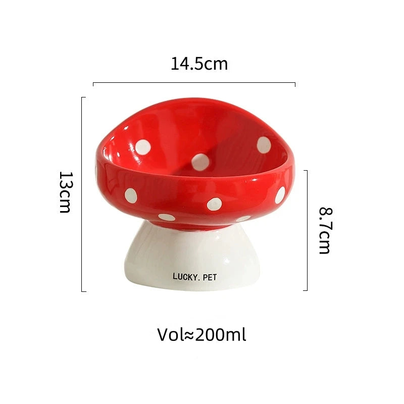 Lucky Pet Mushroom Ceramic Pet Bowl