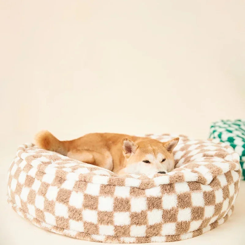 Soft Plush Checkerboard Bed