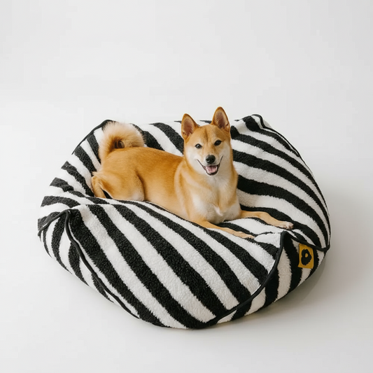 Striped Polygonal Dog Bed