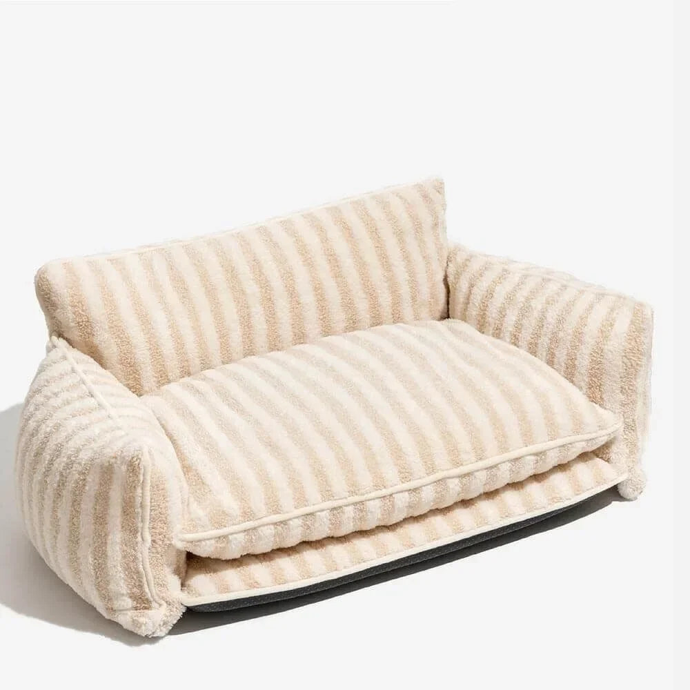 Striped Plush Sofa Bed