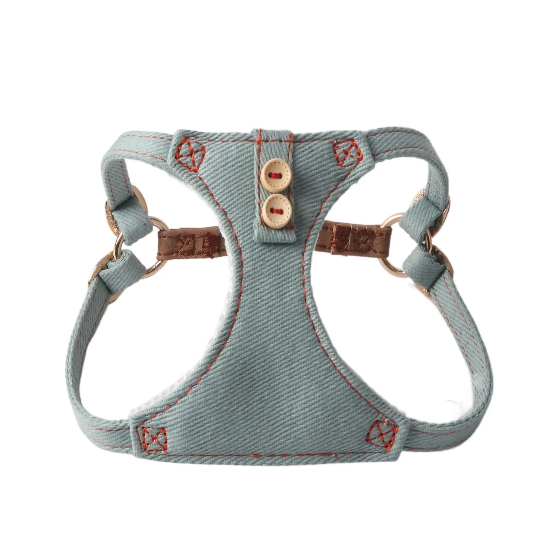 The City Pup Denim Harness Set