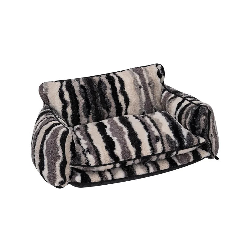 Zebra Stripe Plush Sofa Bed
