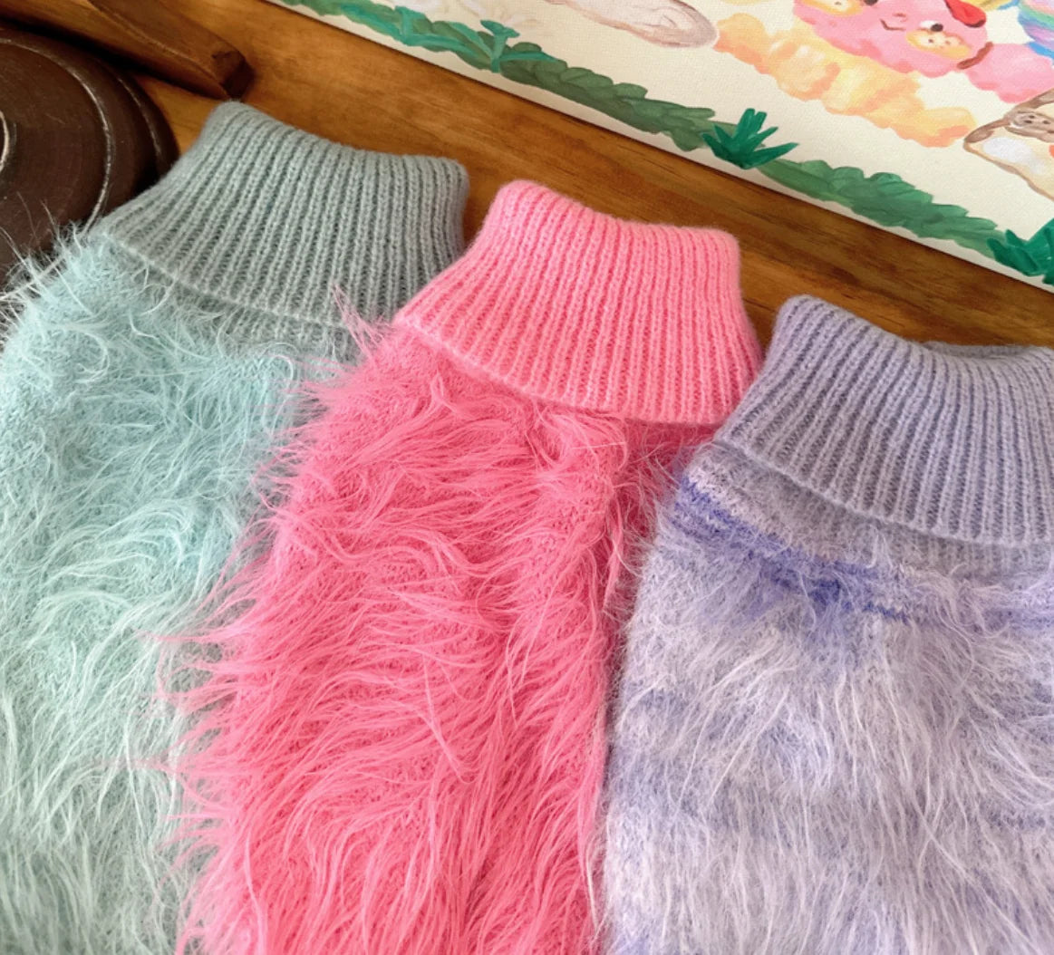 Cozy Fuzzy Turtleneck Dog Sweater