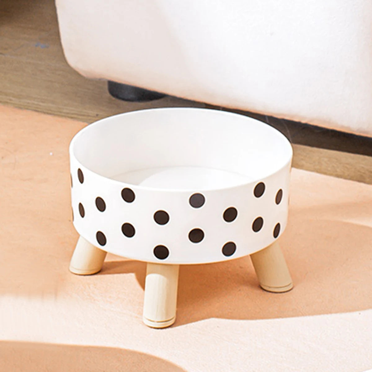 Checkerboard + PolkaDot Raised Feeder Bowl