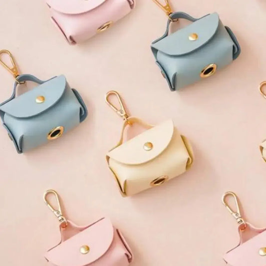 Faux Leather Dog Poop Bag Holder