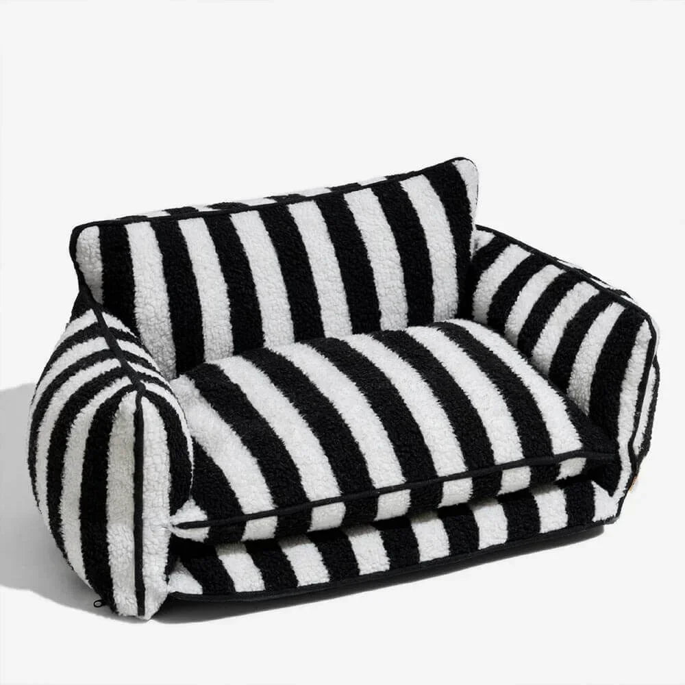 Striped Plush Sofa Bed