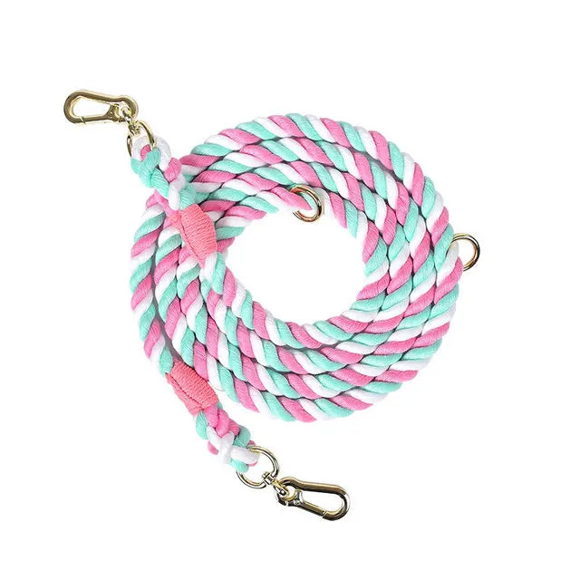 Handmade Rainbow Rope Leash