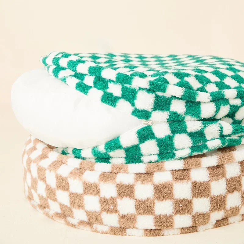 Soft Plush Checkerboard Bed