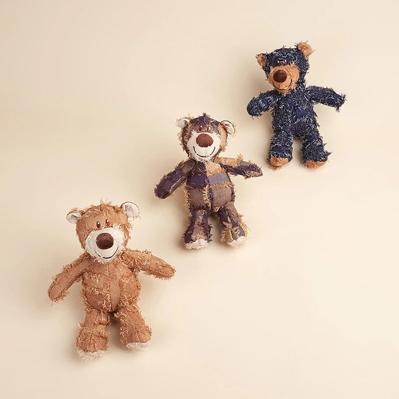 Denim Patchwork Stitch Bear Toy