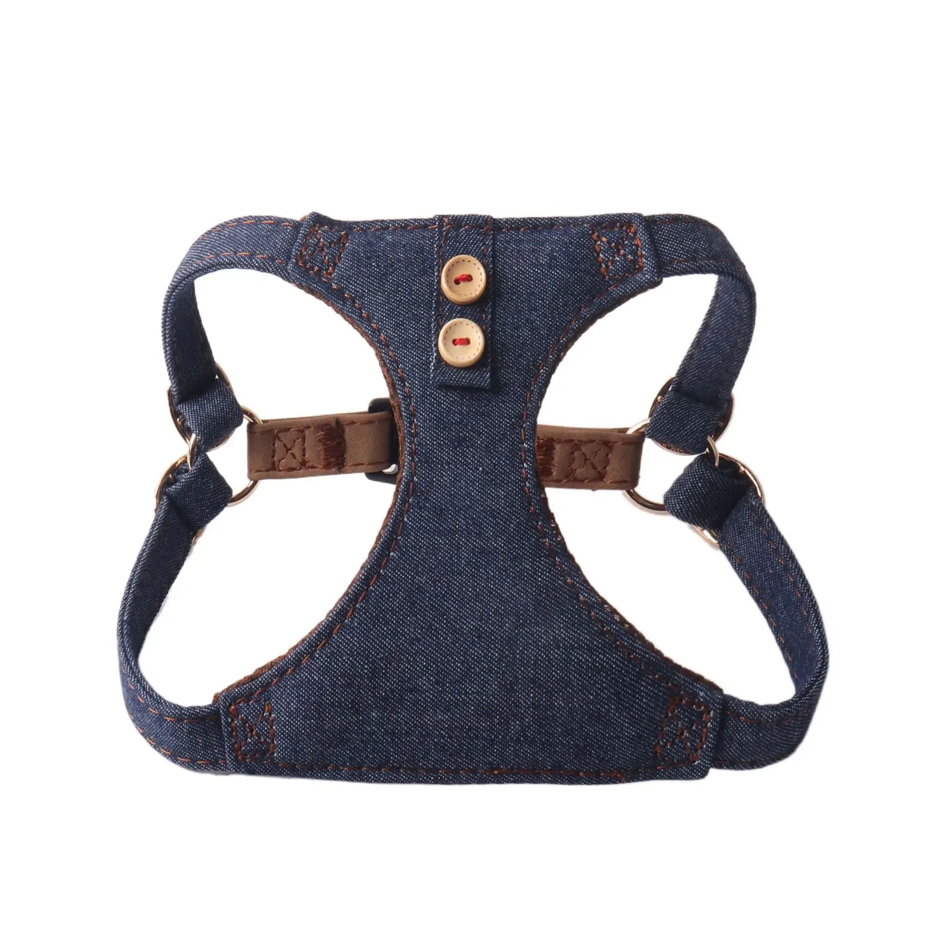 The City Pup Denim Harness Set