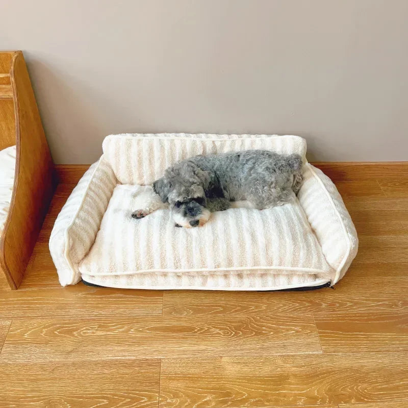 Striped Plush Sofa Bed