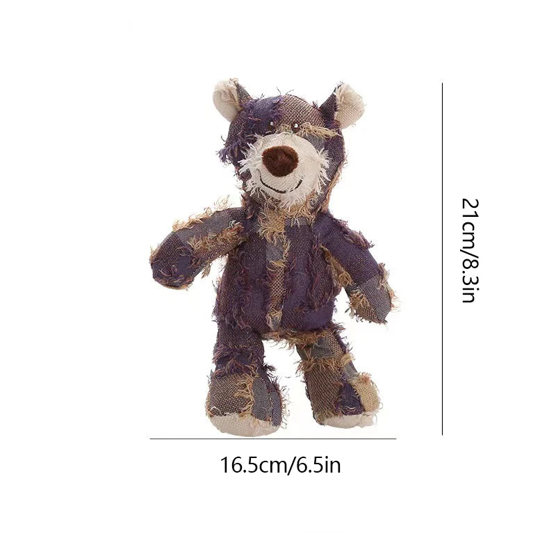 Denim Patchwork Stitch Bear Toy