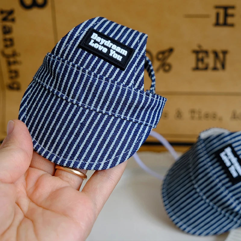 The Pinstripe Pup Vest + Hat Set