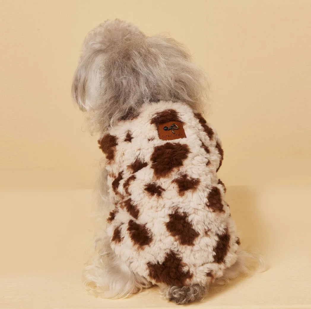 Fluffy Warm Animal Print Vest