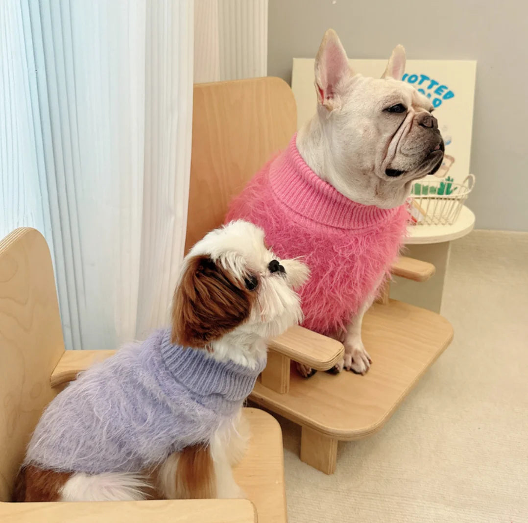 Cozy Fuzzy Turtleneck Dog Sweater