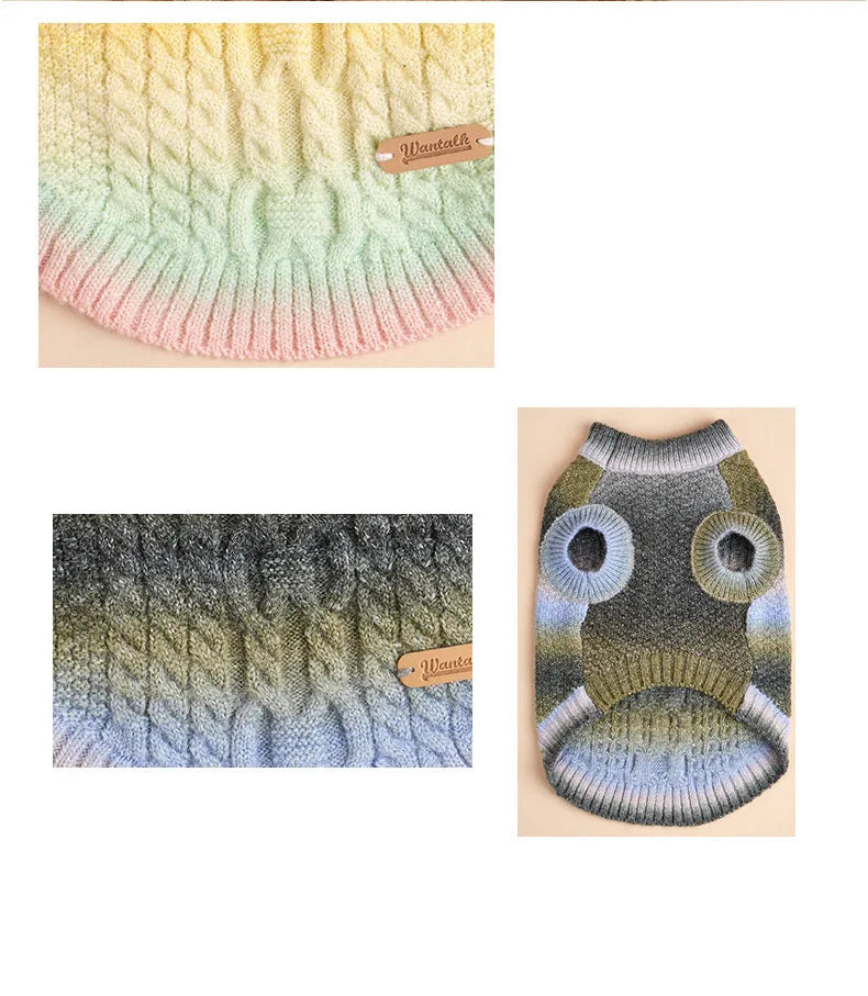 Gradient Cable Knit Sweater