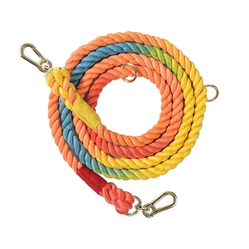 Handmade Rainbow Rope Leash