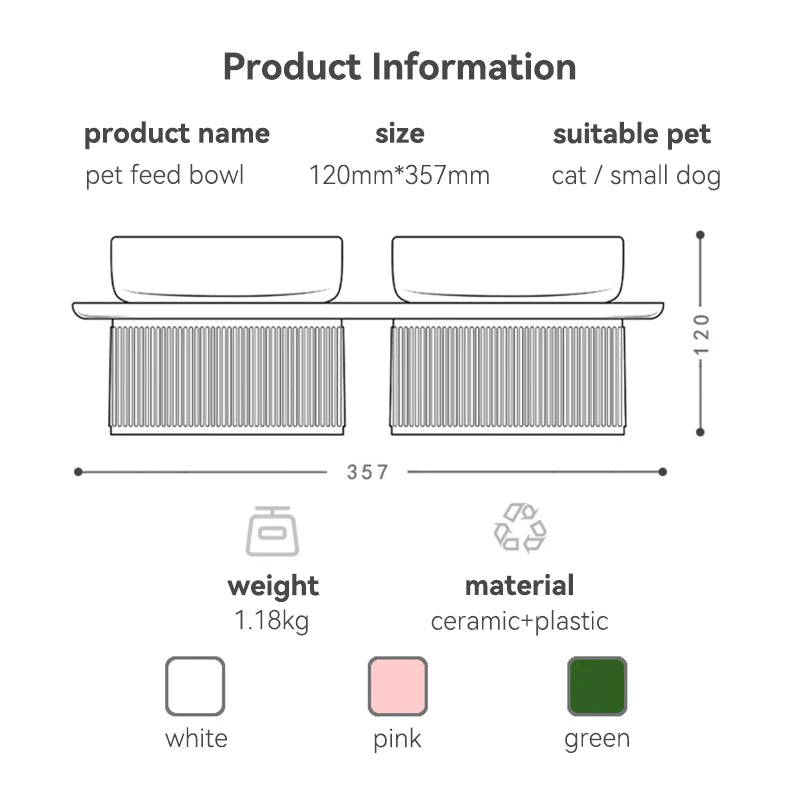 Elevated Double Bowls with Stand