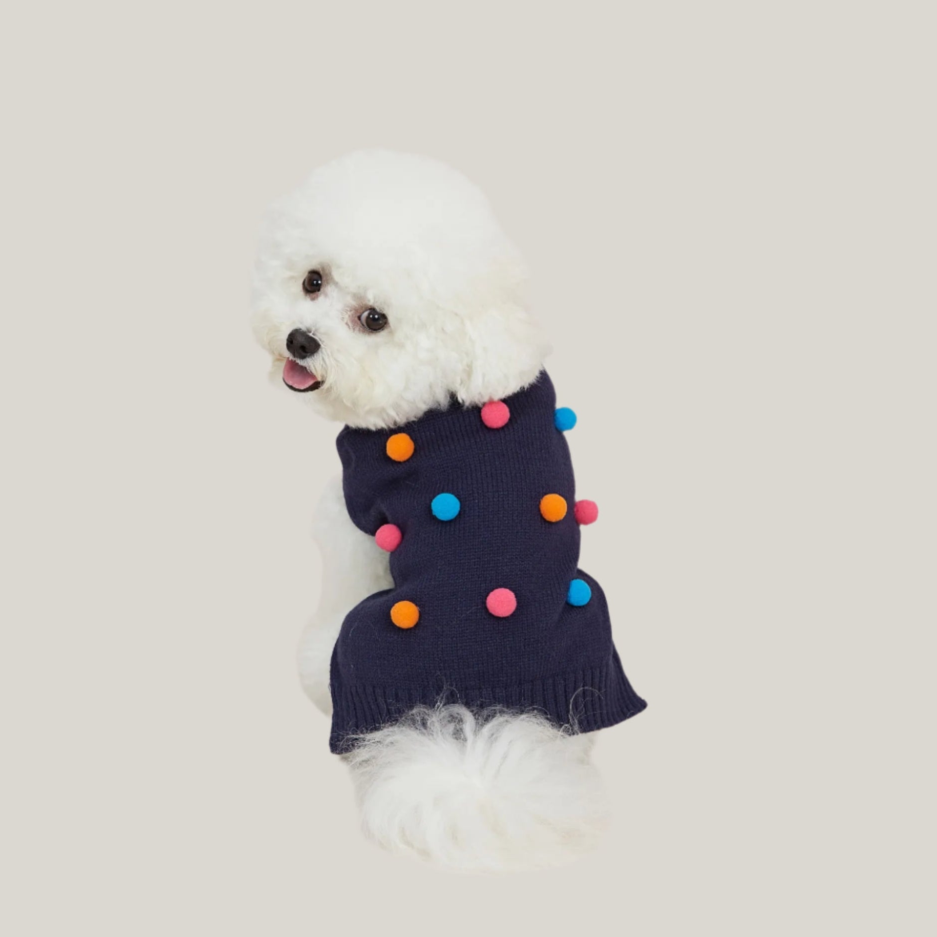 Polka Dot Pom-Pom Sweater
