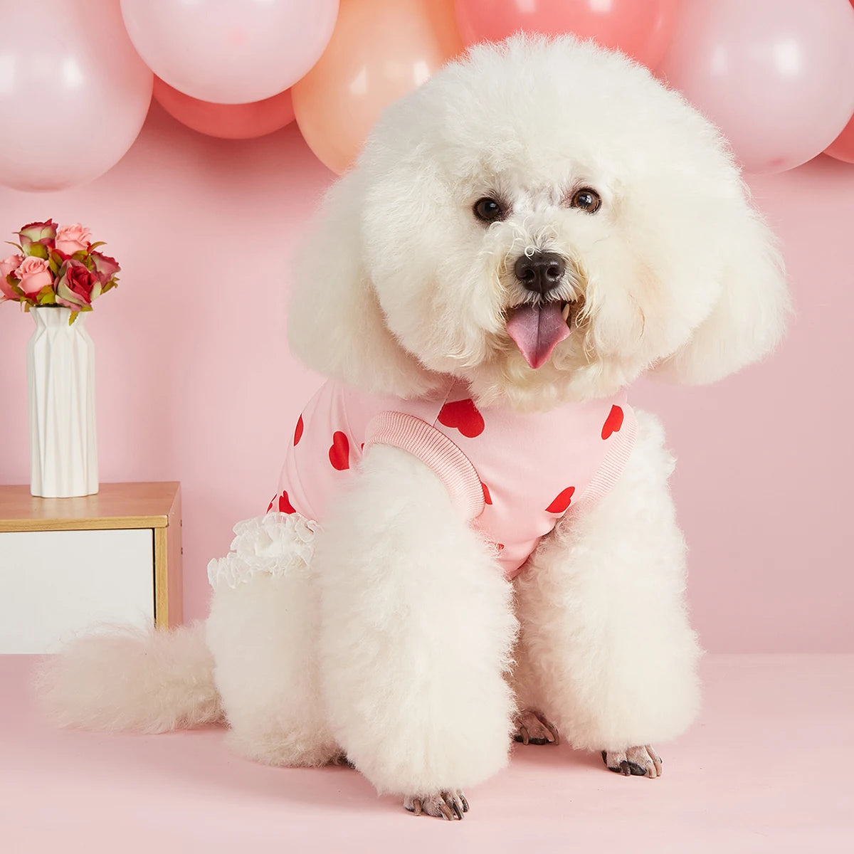 Pink Heart Princess Dog Dress
